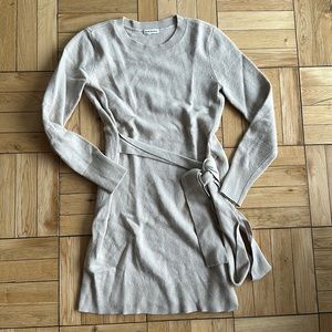 Club Monaco Beige Wool Wrap Sweater Dress XS Long Sleeve